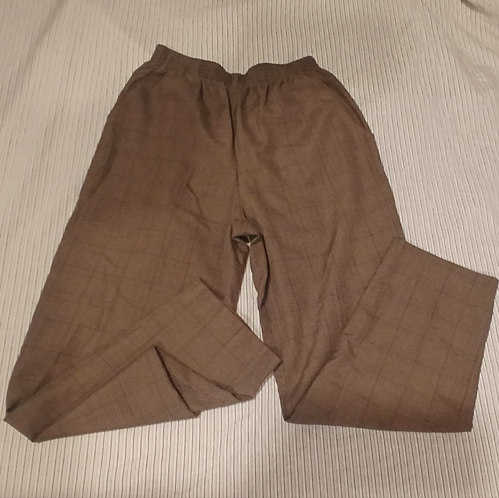 Straight Leg Plaid Trousers